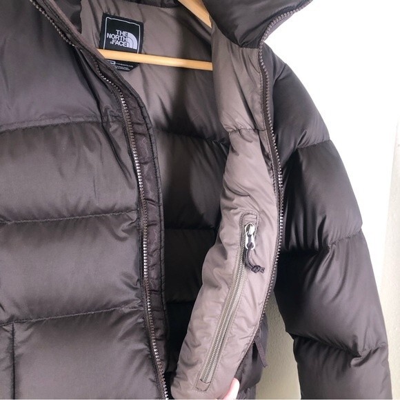 The North Face 700 Fill Nuptse Down Puffer Jacket Chocolate Brown Medium - Picture 3 of 13